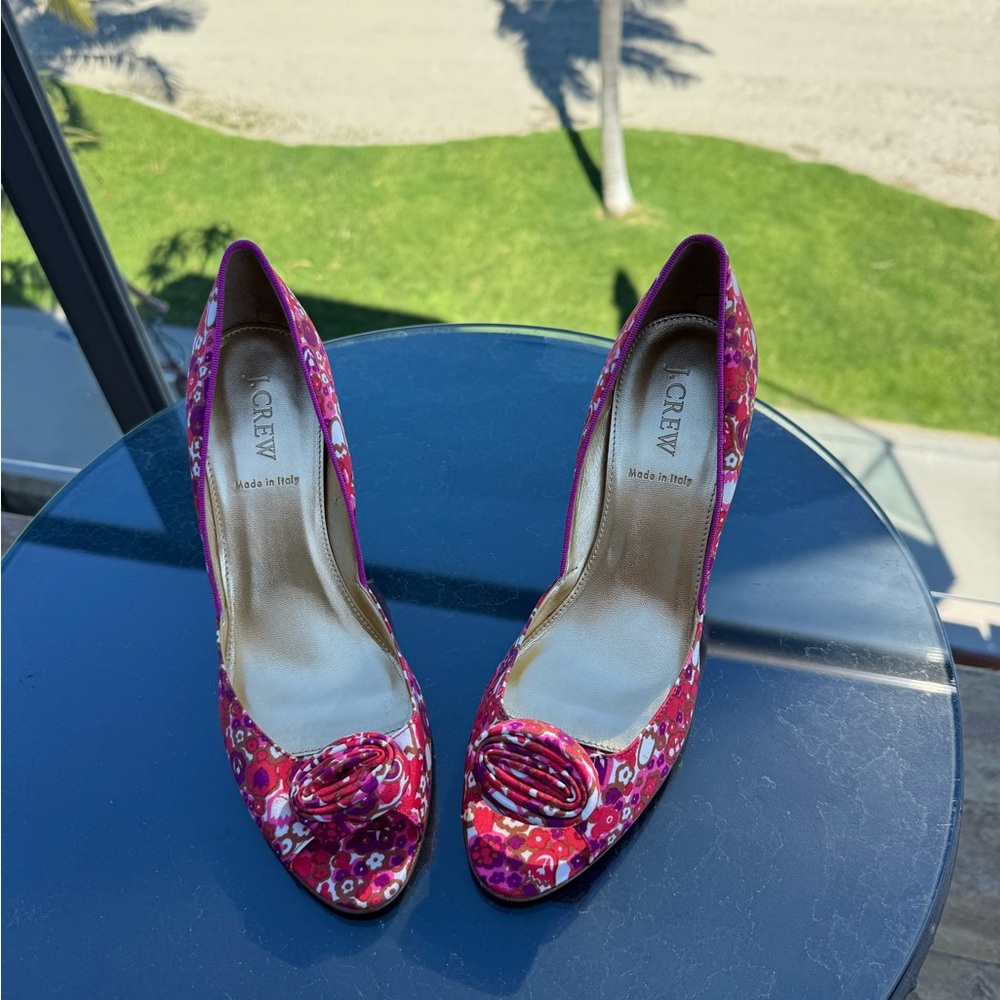 J CREW FLORAL HEELS